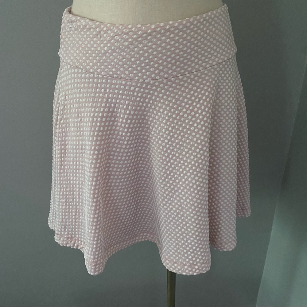 **3 for $20!!** Pink and White Polka Dot Mini Skater Skirt Urban Outfitters L